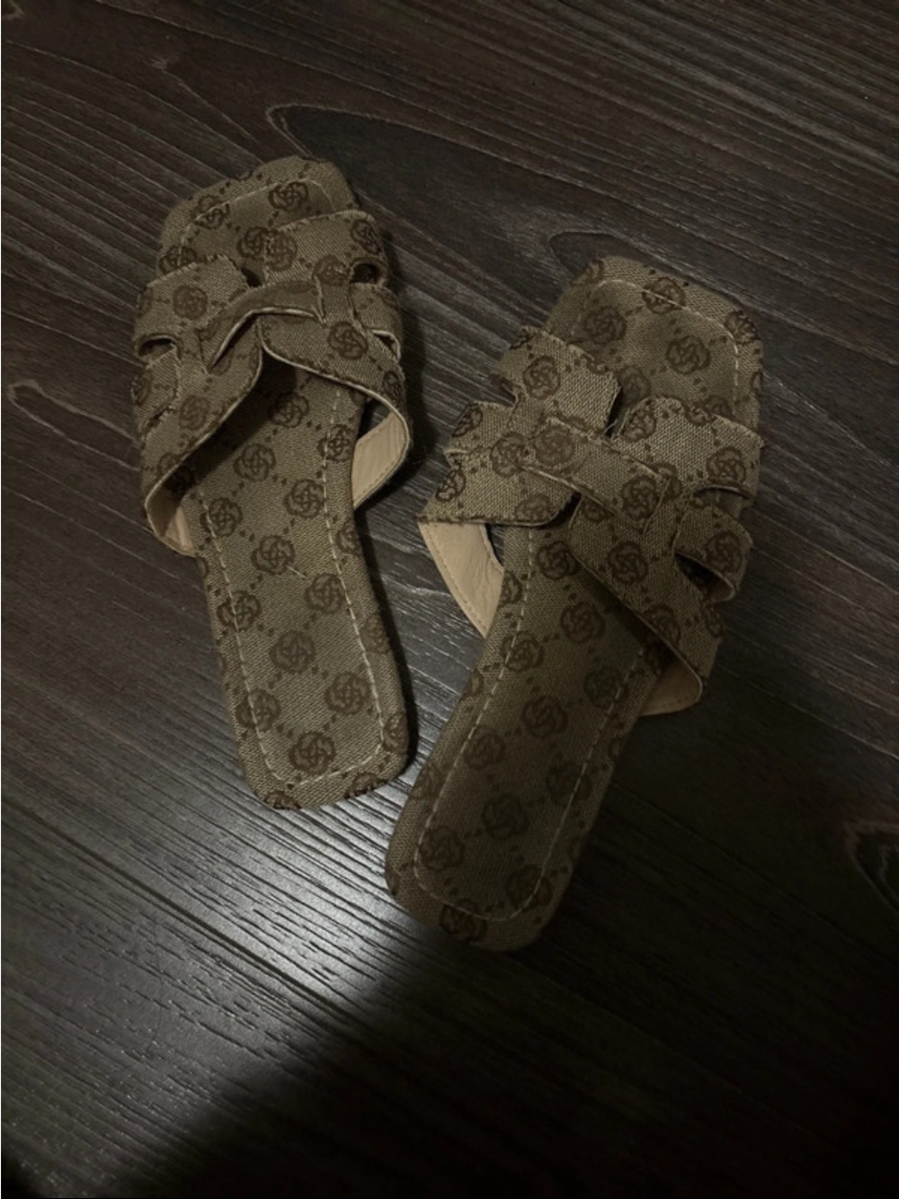 & Other Stories Brown Monogram Slide Mules